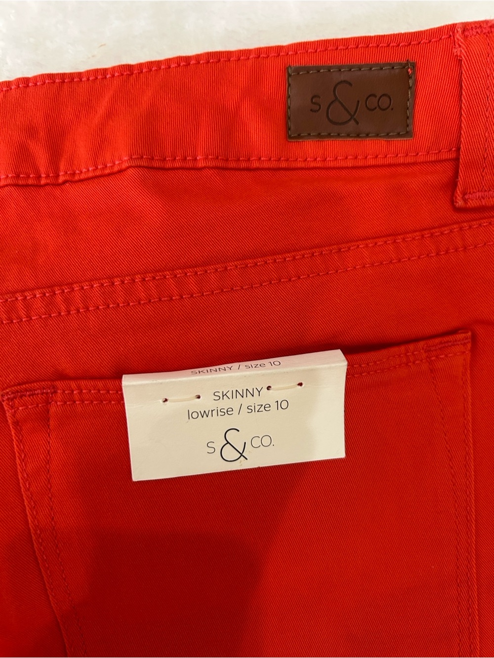 Bright Redish Orange Women's Skinny Jeans - Stretch Fit - Picture 6 of 12